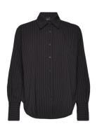 Pinstripe Shirt Tops Shirts Long-sleeved Black Gina Tricot