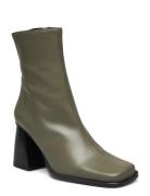 South Black Leather Shoes Boots Ankle Boots Ankle Boots With Heel Gree...