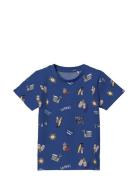 Nmmflyne Ss Top Box Tops T-shirts Short-sleeved Blue Name It