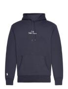 Logo Double-Knit Hoodie Tops Sweat-shirts & Hoodies Hoodies Navy Polo ...