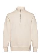 Cotton Sweatshirt With Zip Neck Tops Sweat-shirts & Hoodies Sweat-shir...