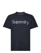 Core Logo City Loose Tee Tops T-shirts Short-sleeved Navy Superdry