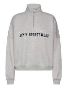 Varsity Sweat Half Zip Sport Sweat-shirts & Hoodies Sweat-shirts Grey ...