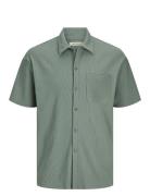 Jormykonos Plisse Resort Ss Shirt Tops Shirts Short-sleeved Green Jack...