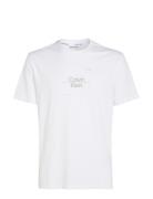 Optic Line Logo T-Shirt Tops T-shirts Short-sleeved White Calvin Klein