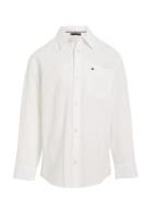 Hemp Shirt L/S Tops Shirts Long-sleeved Shirts White Tommy Hilfiger
