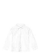 Oxford Cotton Shirt Tops Shirts Long-sleeved Shirts White Mango