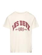 University T-Shirt Kids Tops T-shirts Short-sleeved Cream Les Deux