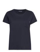 Ashley Jersey Tee Tops T-shirts & Tops Short-sleeved Blue Lexington Cl...