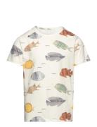 Anker - T-Shirt Tops T-shirts Short-sleeved Multi/patterned Hust & Cla...