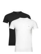 Men's Knit 2-Pack T-Shirt Tops T-shirts Short-sleeved White Emporio Ar...
