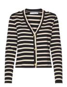 Striped Cardigan With Buttons Tops Knitwear Cardigans Black Mango