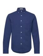 Reg Indigo Waffle Shirt Tops Shirts Casual Blue GANT