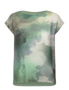 Albony Printed Drop Shoulder Round Neck Tee Tops T-shirts & Tops Sleev...