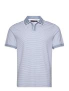 Vacation Textured Polo Tops Polos Short-sleeved Blue Michael Kors