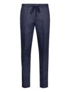 Linen Fine Herringb Pant Bottoms Trousers Formal Navy Michael Kors