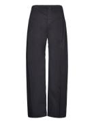 High-Waist Pleated Chinos Bottoms Trousers Wide Leg Black Hope