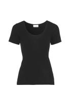 Top Tops T-shirts & Tops Short-sleeved Black Damella Of Sweden