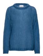 Delta Knit Sweater Tops Knitwear Jumpers Blue Noella
