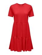 Onlmay Life S/S Peplum Dress Box Jrs Polvipituinen Mekko Red ONLY