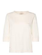 Mmzelma 3/4 Sleeve Tee Tops T-shirts & Tops Long-sleeved Cream MOS MOS...