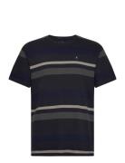 Calton Striped Tee Tops T-shirts Short-sleeved Navy Clean Cut Copenhag...