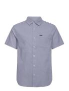 Charter Oxford S/S Wvn Tops Shirts Short-sleeved Blue Brixton