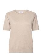 Cc Heart Ella Soft Knit Tee Tops T-shirts & Tops Short-sleeved Beige C...