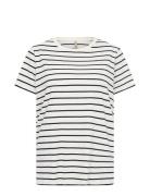 Sc-Derby Stripe Tops T-shirts & Tops Short-sleeved White Soyaconcept