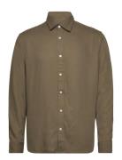 Slhregowen-Jobo Tencel Shirt Ls Tops Shirts Casual Khaki Green Selecte...