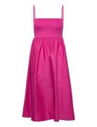 Bandeau Midi Dress Polvipituinen Mekko Pink Gina Tricot