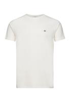 Slim Pique Ss T-Shirt Tops T-shirts Short-sleeved White GANT