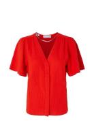 Slfamara 2/4 Top B Tops Blouses Short-sleeved Red Selected Femme