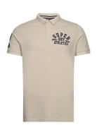 Applique Classic Fit Polo Tops Polos Short-sleeved Beige Superdry