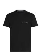 Institutional Tee Tops T-shirts Short-sleeved Black Calvin Klein Jeans