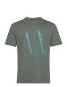 T-Shirt Tops T-shirts Short-sleeved Green Armani Exchange