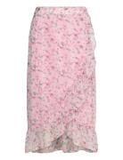 Vmsmilla H/W Wrap Skirt Wvn Ga Polvipituinen Hame Pink Vero Moda