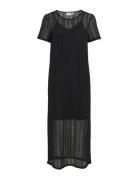 Vigardea O-Neck S/S Ankle Dress Polvipituinen Mekko Black Vila