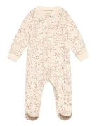 Nightsuit W.zipper A. Foot Pyjama Sie Jumpsuit Haalari Cream Fixoni