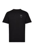 Alder Owl Chest Tee - Gots/Vegan Tops T-shirts Short-sleeved Black Kno...