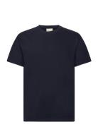 Textured Ss T-Shirt Tops T-shirts Short-sleeved Blue GANT