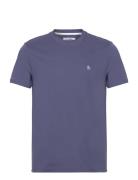S/S Embroidered Logo Tops T-shirts Short-sleeved Blue Original Penguin