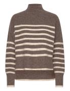 Onlfridi Life Ls Stripe High Neck Knt Tops Knitwear Turtleneck Brown O...