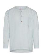 Shirt Ls Linen Blend Tops Shirts Long-sleeved Shirts Blue Lindex