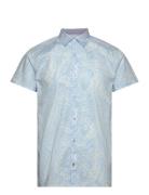 Inporzam Tops Shirts Short-sleeved Blue INDICODE
