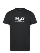Logo Tee Tops T-shirts Short-sleeved Navy H2O