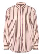 Rel Striped Poplin Shirt Tops Shirts Long-sleeved Cream GANT
