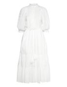 Cotton Slub Midi Dress Designers Knee-length & Midi White By Ti Mo