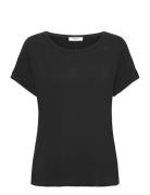 Fenya Modal Tee Tops T-shirts & Tops Short-sleeved Black MSCH Copenhag...