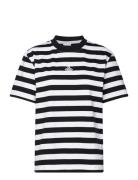 W. Hanger Striped Tee Tops T-shirts & Tops Short-sleeved Black HOLZWEI...
